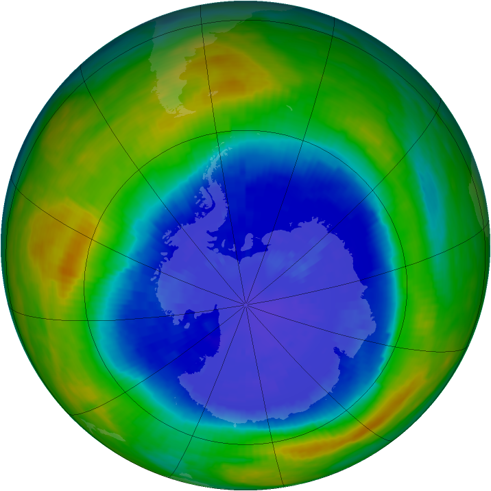 Antarctic ozone map for 18 September 1987